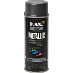 Aerozolinis akrilinis lakas INRAL Metallic, 400ml grafito juoda sp.