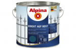 Metalo dažai ALPINA Direkt Auf Rost, 2,5l mėlyna sp.