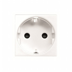 Elektros lizdas Zenit 2 modulių : Rozetės tipas - Su dangteliu, Spalva - Balta