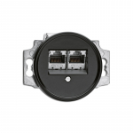 RJ45 dvigubas duomenų lizdas : Spalva - Juoda