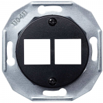 Renova juodas kompiuterinio lizdo dangtelis 2x RJ45 : Spalva - Juoda