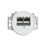 RJ45 dvigubas duomenų lizdas : Spalva - Balta