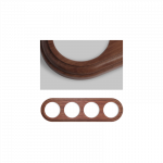 Keturvietis apvalus rėmelis : Rankenėlės medžiaga - LLinas - Lakuota bubinga