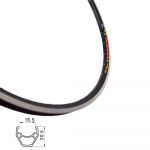 Ratlankis 28/29'' STARSCircle J16SD 32H dvigubas su kniedėmis v-tipo (juodas)