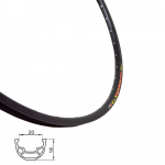 Ratlankis 28/29'' STARSCircle J20S 36H dvigubas su kniedėmis diskinis (black)