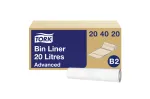 &Scaron;iuk&scaron;lių mai&scaron;ai TORK B2, 20 L, 100 vnt., balti 204020