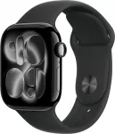 Apple Watch Series 11 GPS + Cellular 42mm Jet Black Aluminium Case with Black Sport Band - S/M | Apple