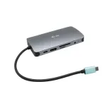 I-TEC USB-C Metal Nano Dock 1xHDMI 1xVGA 1xSD kortelių skaitytuvas 1xmikroSD kortelių skaitytuvas 1xGLAN 1xAudio/Mic 3xUSB 3.1 1xUSB-C Data 1xUSB-C PD