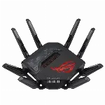 ASUS ROG Rapture GT-BE98, Wi-Fi 7 (802.11be), Quad-band (2.4 GHz / 5 GHz-1 / 5 GHz-2 / 6 GHz), Ethernet LAN, Black, Tabletop router