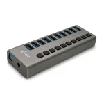 I-TEC USB 3.0 įkrovimo &scaron;akotuvas 10 prievadų su i&scaron;oriniu maitinimo adapteriu 48W 10x USB įkrovimo prievadas, skirtas plan&scaron;etiniams kompiuteriams Ne&scaron;iojamieji kompiuteriai Ultrabook PC