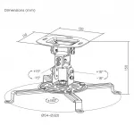 Maclean Ceiling Mount/Hanger for Projectors, 54&ndash;320 mm, up to 13.5 kg, 360-degree rotation, MC-200 B