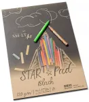 Juodas pie&scaron;imo bloknotas START SMLT Art. A4, 20 lapų (120 g/m2) su užlenkiamu vir&scaron;eliu ir kieta nugarė
