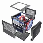 Core V1 MiniITX IS UB3.0 langas (1x200 mm), juodos spalvos