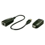 "Lindy Cat.5" USB 2.0 ilgintuvas 50 m, 1 prievadas, tinklo siųstuvas ir imtuvas, 50 m, 480 Mbps, Cat5, Cat5e, Cat6, LG-8311, juodas