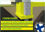 Liktinis klojinys Finnfoam XPS U-300, polinių pamatų rostverko įrengimui