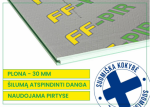 Poliuretano plok&scaron;tė Finnfoam FF-PIR SAUNA, su aliuminio folija, 30mm