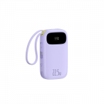 Baseus EnerFill FC21 Qpow 3 Ultra 20000mAh 22.5W Powerbank su skaitmeniniu ekranu ir kabeliu - Violetinė