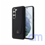 Originalus MERCEDES kietas dėklas MEHCS23FEARMBK dėklas, skirtas SAMSUNG S23 FE (odinis miesto / juodas)