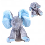 Interaktyvus pliu&scaron;inis dramblys talismanas Dramblys užmerkia akis ir dainuoja