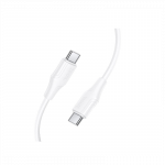 Silikoninis kabelis USB C į USB C Hoco 3A 60W 1 m X124 baltas