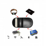 Antivagystės dėklas automobilių raktams, blokuojantis radijo bangas, Keyless Faraday Box, 14 cm su 10 cm juodu