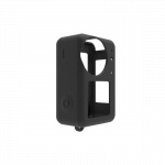 Siliconinis Puluz dėklas DJI Osmo Action 3 / 4 / 5 Pro su objektyvo dangteliu (juodas)