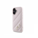 Karl Lagerfeld Siuvinėta Para&scaron;o iPhone 16 Danga - Rožinė