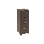 Komoda CURVER RATTAN STYLE, 4 stalčių, tamsiai rudos spalvos