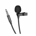 Mikrofono HOCO garso jungtis Jack 3.5mm L14 juoda