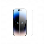 Baseus 2x Grūdinto Stiklo Komplektas iPhone 14 Pro Max Visas Ekranas su Garsiakalbio Apsauga 0.3mm + Montavimo Rėmelis
