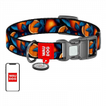 Waudog "Oranges" nailoninis &scaron;unų antkaklis su QR kodu, dydis S