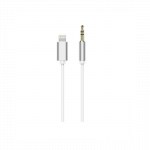 AUX Lightning kabelis (patinas) į Jack 3,5 mm (patinas) baltas