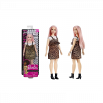 Barbės lėlė Fashionistas leopardiniu sukniu