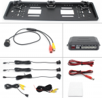 NUMERIO RĖMELIS SU KAMERA IR PARKAVIMO DAVIKLIAIS 12 V