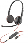 POLY Blackwire 3225 Stereo Laidinės ausinės, USB-A, Juoda