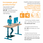 Reguliuojamo auk&scaron;čio stalas Up Up Thor Baltas, Stalvir&scaron;is M Tamsus rie&scaron;utas