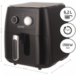 Kar&scaron;to oro gruzdintuvė TZS First Austria Air Fryer. 6.2L Basket. 1700W. Mechanical. 60' Timer FA-5053-1
