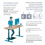 Reguliuojamo auk&scaron;čio stalas Up Up Thor Baltas, Stalvir&scaron;is L Juodas
