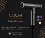 Plaukų džiovintuvas Osom Professional Hair Dryer OSOMDF06HDBL, ilgaamžis BLDC variklis su jonais, 1800 W