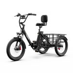 ONESPORT OT30&nbsp;PRO&nbsp;sulankstomas elektrinis triratis dviratis, 500 W, 18&nbsp;Ah baterija, juodas