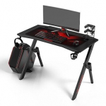 ŽAIDIMŲ STALAS ULTRADESK ACTION V2, 110X59 CM, 75 CM, SU XXL PELĖS KILMĖLIU, AUSINĖMIS IR GĖRIMŲ LAIKIKLIU