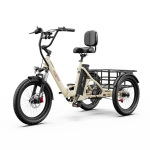 ONESPORT OT30&nbsp;PRO&nbsp;sulankstomas elektrinis triratis dviratis, 500 W, 18&nbsp;Ah baterija, kreminis