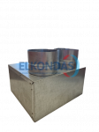 Metalinė dėžutė vėdinimo grotelėms 2x75, jungimas vir&scaron;uje