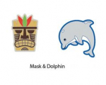 Vibracijos slopintuvas GAMMA STRING THINGS MASK/DOLPHIN, 2 vnt.