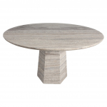 Richmond Interiors Valgomojo stalas WESTIN Grey 135 cm (apvalus, travertinas)