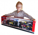 Žaislinis tralas su 8 automobiliais 73 cm