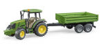 BRUDER John Deere 5115 M su priekaba 02108