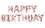 Folinių balionų rinkinys - Happy Birthday (rožinis 35 cm)