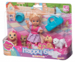 Lėlyte su &scaron;uniukais Happy Girl 11,4 cm
