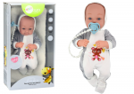 Kūdikis lėlė su čiulptuku, antklode, kostiumėliu, aksesuarų rinkinys 35 cm